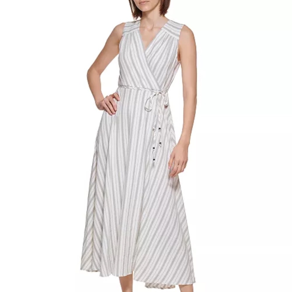Calvin Klein Striped Maxi Dress